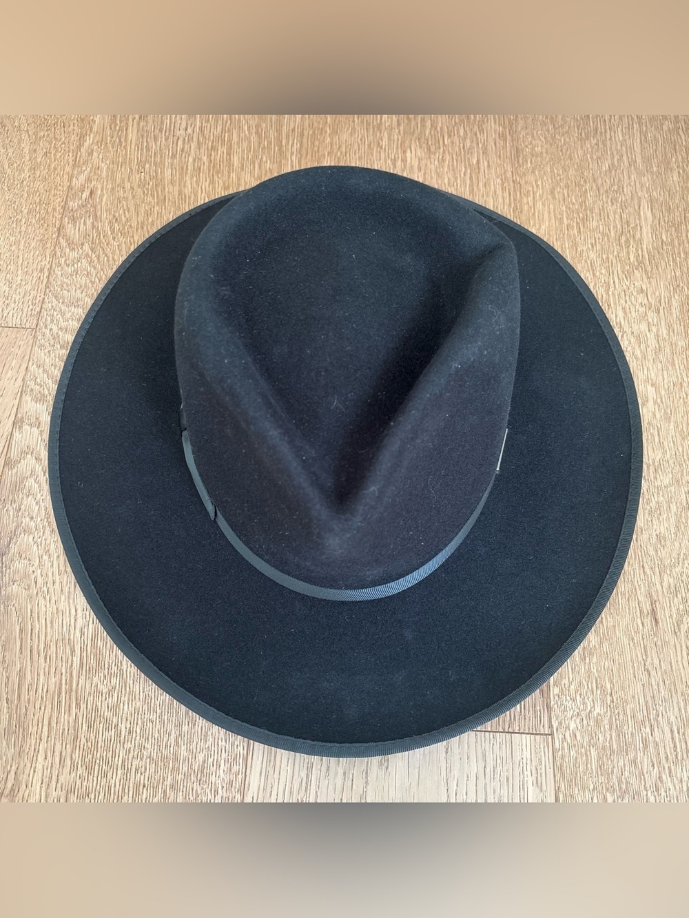 Gigi Pip black Monroe Rancher felt fedora hat size M/L adjustable western - Picture 4 of 8